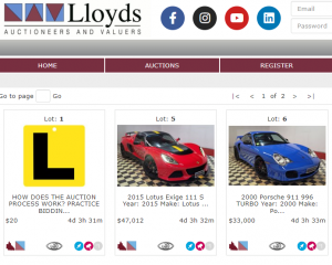 Lloyds Auctions website